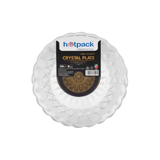 Hotpack Crystal Plate Plastic 24cm Clear, 5 pieces