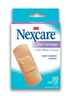 Nexcare Plastic Sheer Bandages 656-20, 72 mm x 25 mm, 20 Pieces
