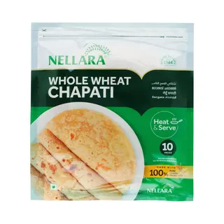 Nellara Whole Wheat Chapati, 10 Pieces, 450g