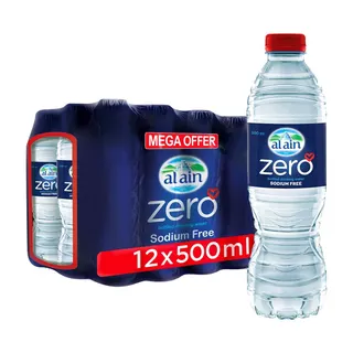 Al Ain Zero Bottled Drinking Water, 12x500ml