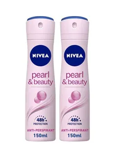 Nivea Pearl & Beauty Anti-Perspirant Deodorant Spray for Women, 2x150ml