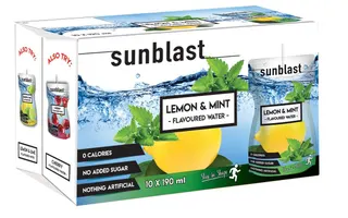 Sun Blast Lemon & Mint Flavoured Water 190ml x 10