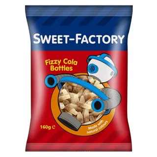 Sweet-Factory Fizzy Cola Bottles Jelly Candy Bag, 160g