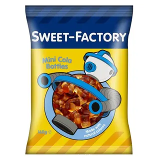Sweet-Factory Mini Cola Bottles Jelly Candy Bag, 160g