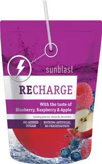 Sun Blast Recharge No Added Sugar BlueBerry-Raspberry-Apple 200 ml