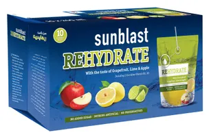 Sun Blast Rehydrate Vitamin Water with the taste of Grapefruit, Lime & Apple, 10x200ml