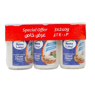 Nyssa Processed Cream Cheese Glass Jar, 3x240g