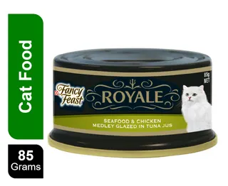 Purina Fancy Feast Royale Seafood With Chicken Medley Glazed In Tuna Jus, 85g