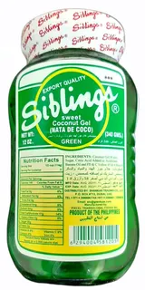 Siblings Sweet Green Coconut Gel Nata De Coco 340 g