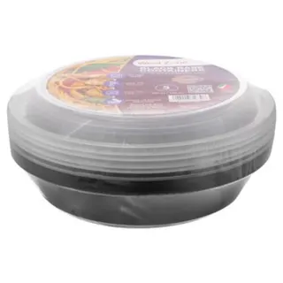 West Zone Black Base Round Container with Lid