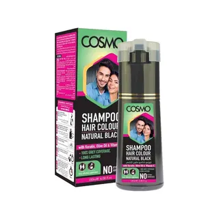 Cosmo Natural Black Shampoo Hair Colour, 180ml