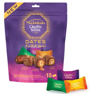 Mackintosh Quality Street Dates Filled with Nuts & Covered with Milk Chocolate, 255g