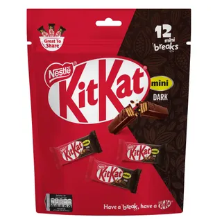Nestle KitKat 2 Finger Mini Dark Chocolate Wafer Bag, 162g