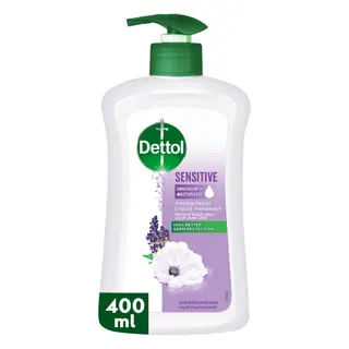 Dettol Sensitive Lavender & White Musk Scent Liquid Handwash Pump, 400ml