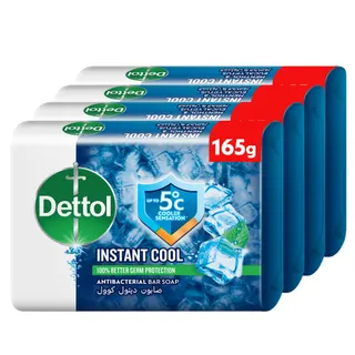 Dettol Cool Menthol & Eucalyptus Scent Bar Soap, 4x165g