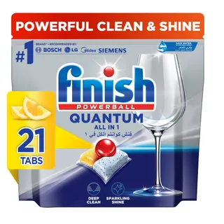 Finish Lemon Sparkle Scent Quantum Dishwasher Tablets, 21 Tablets