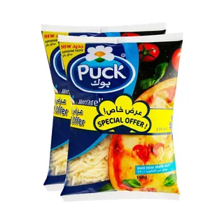 Puck Shredded Mozzarella Cheese 2X180Gm