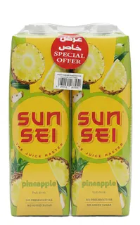 Sunsei Pineapple Fruit Drink - no added preservatives, no added sugar, 2x1L
