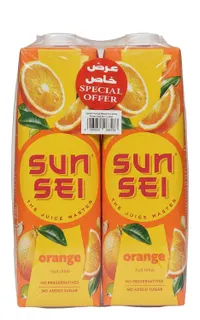 Sunsei Orang Fruit Drink - no added preservatives, no added sugar, 2x1L