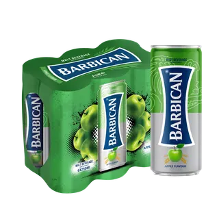 Barbican Apple Flavoured Non Alcoholic Malt Can, 6x250ml