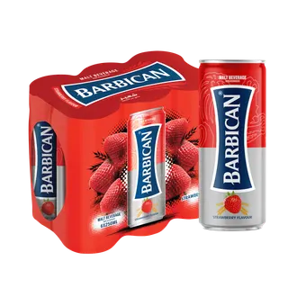 Barbican Strawberry Flavoured Non Alcoholic Malt Can, 6x250ml