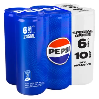 Pepsi Cola Cans, 6x245ml