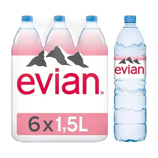 Evian Mineral Water, 6x1.5L