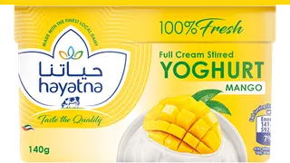 Hayatna Yogurt Mango Full Cream, UAE, 140g