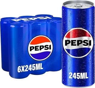 Pepsi Soft Drink Cans, 6x245ml