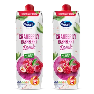 Ocean Spray Cranberry Raspberry Juice No Sugar Added 1 Ltr X 2 Pcs