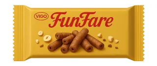 Vigo FunFare Chocolate Wafer Rolls, 30g