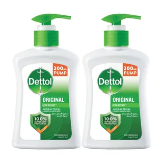 Dettol Original Handwash Liquid Soap Pump, Pine Fragrance 200 ml x 2 Pcs