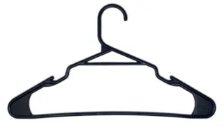 Eco Houseware Plastic Hangers - Black, 5 Pieces