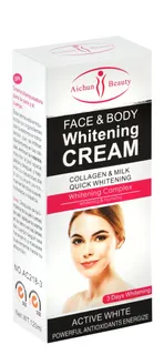 Aichun Beauty Whitening & Hydrating Cream with Collagen & Milk for Face & Body, 120ml