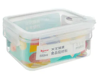Clear 550ml Rectangular Plastic Food Container with Lid, 1 Piece