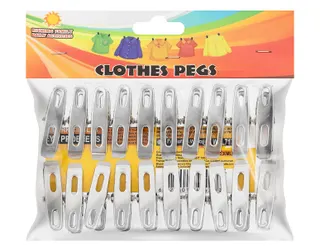 Stainless Steel Cloth Pegs, 20 Pieces