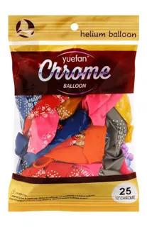 Yuefan Chrome Assorted Birthday Balloons, 25 Pieces