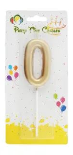 Party Time Gold Candle No.0, 1 pieces