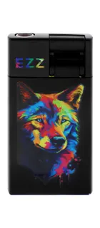 Ezz Black Wolf Print Lighter, Black