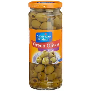 American Garden Pitted Green Olives, 450g