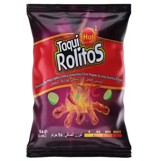 Taqui Rolitos Hot Chilli Pepper & Lime Tortilla Chips 56 g