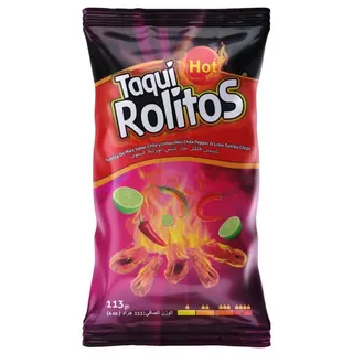 Taqui Rolitos Hot Chilli Pepper & Lime Tortilla Chips 113 g