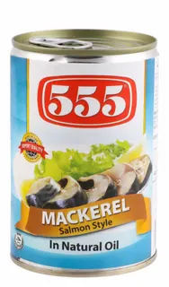 555 Mackerel Salmon Style in Natural Oil, 425g