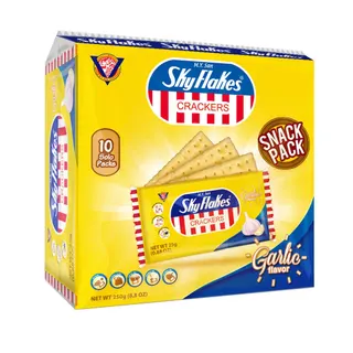 M.Y San Sky Flakes Garlic Crackers, 10x25g