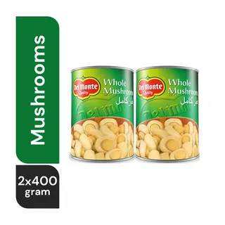 Del Monte Whole Mushrooms, 2x400g