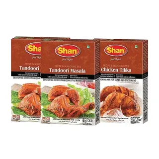 Shan Tandoori Masala, 2x50g + Chicken Tikka, 50g