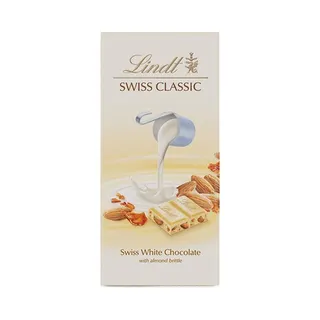 Lindt Swiss Classic White Chocolate Slab with Almond Brittles, 100g