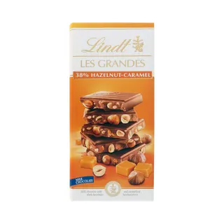Lindt Les Grandes Milk Chocolate with Hazelnut & Caramel Bar, 150g