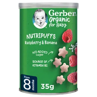 Gerber Organic NutriPuffs Raspberry & Banana, 35g
