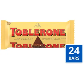 Toblerone Swiss Milk Chocolate Bar with Honey and Almond Nougat, 24x35g
